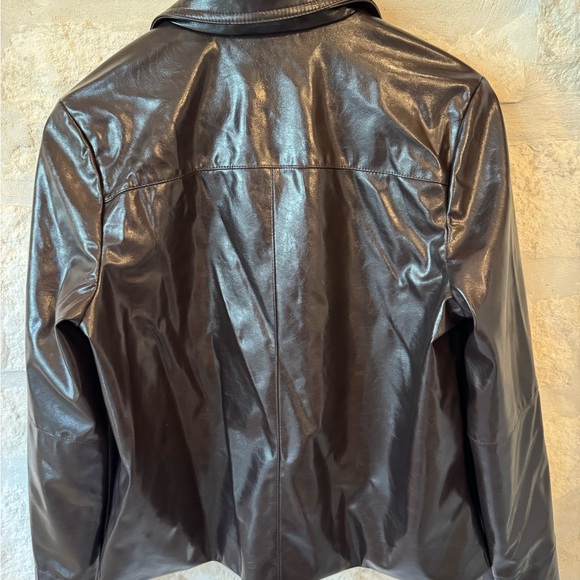 A New day Shiny Women Black Leather Jacket - Picture 5 of 5